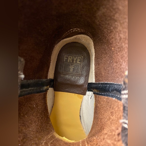 Frye Distressed Brown Leather Harness Motorcycle Boots Men’s 10 M USA - Picture 12 of 13